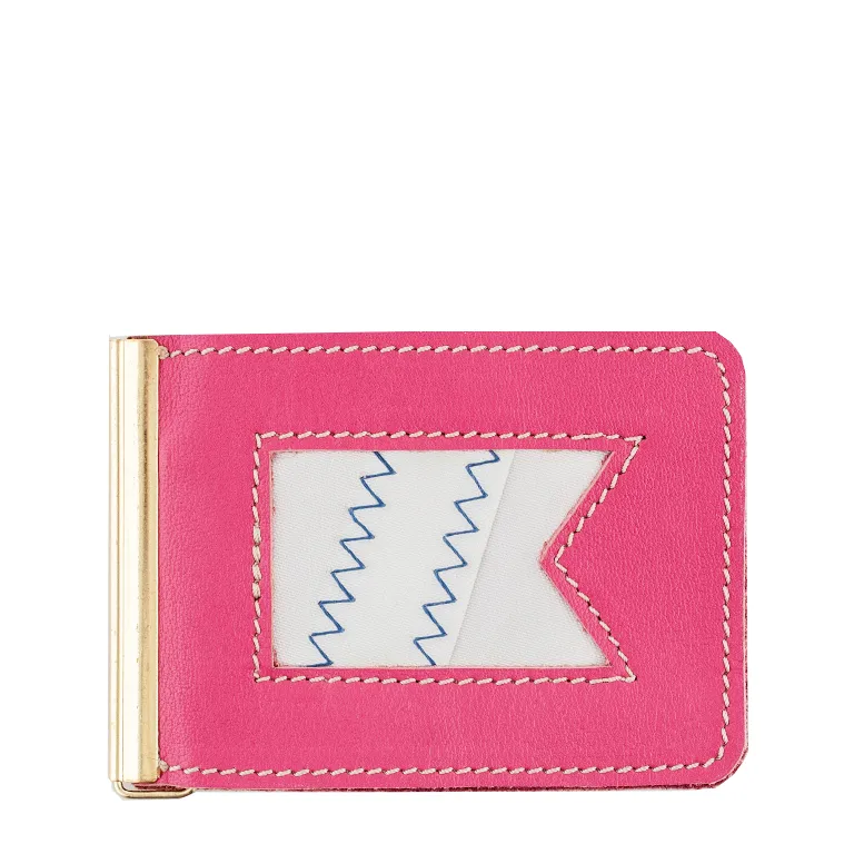 Розовый зажим для купюр №1